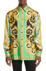 Versace Baroque Print Button-Up Silk Shirt   Nordstrom at Nordstrom